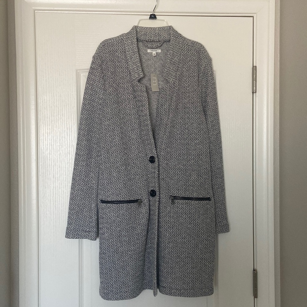 Maurices Gray Patterned Long Blazer Coat